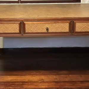 Modern Burmese Handcrafted Cane Desk