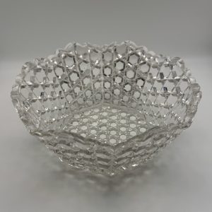 Bevelled Buttons Glass Fruit Bowl
