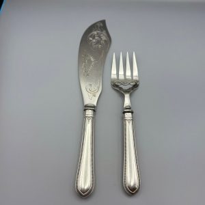 Sheffield Silver Plated Fish Server and Fork 1800s